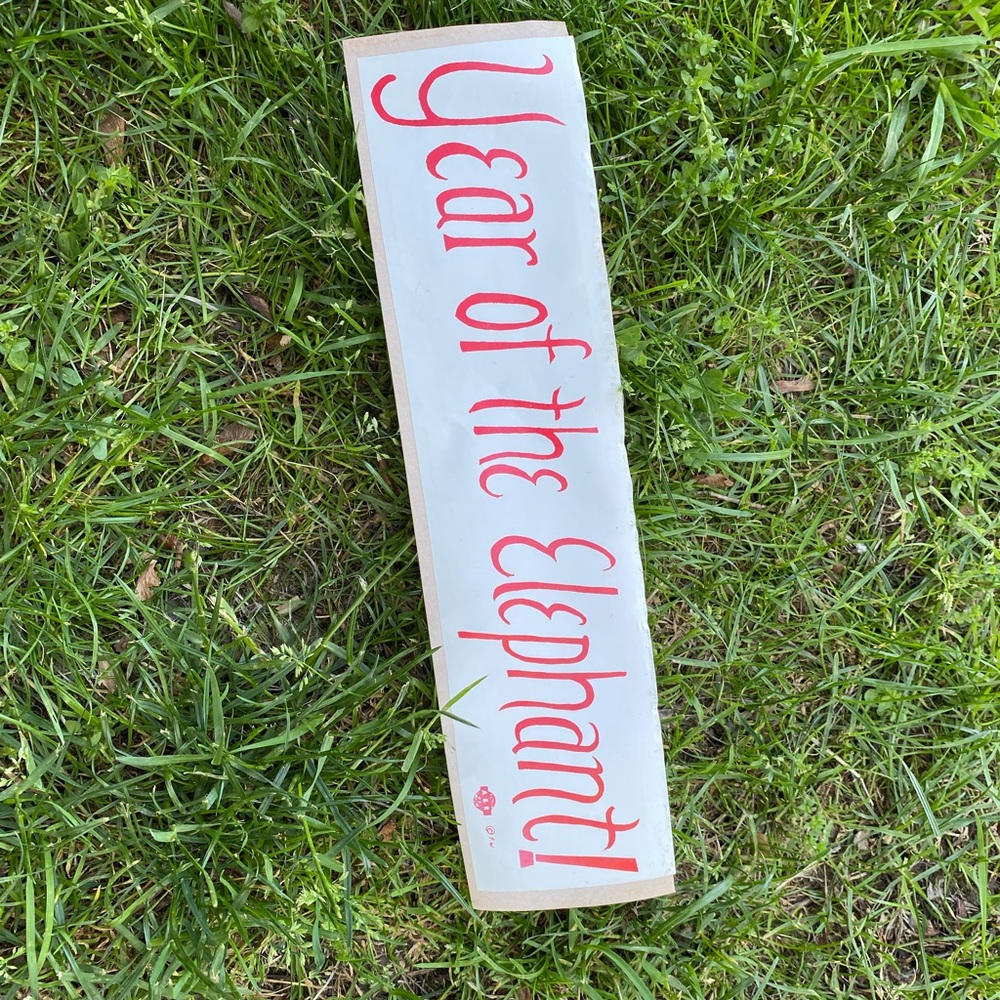 YEAR OF THE ELEPHANT VINTAGE BUMPER STICKER